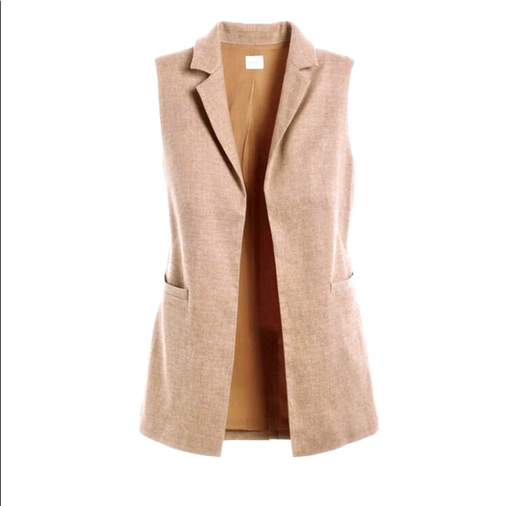 Chico’s Linen Blazer/Vest Tan Size 1